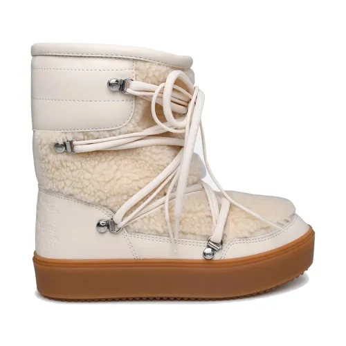 Chiara Ferragni Collection , White Gar Teddy Snow Boots ,Beige female, Sizes: