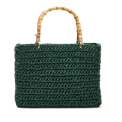 Chica London , Forest Green Crochet Handbag ,Green female, Sizes: ONE SIZE