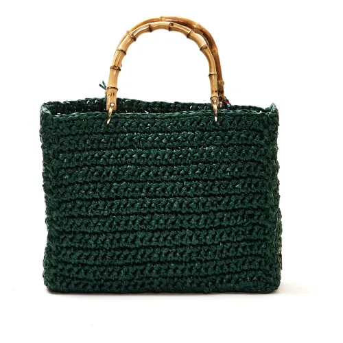 Chica London , Forest Green Crochet Handbag Ss23 ,Green female, Sizes: ONE SIZE