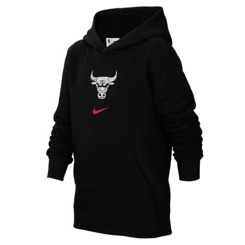 Chicago Bulls Club City Edition Older Kids' (Boys') Nike NBA Pullover Hoodie - Black - Cotton