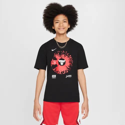 Chicago Bulls Courtside Older Kids' (Boys') Nike NBA Max90 T-Shirt - Black - Cotton