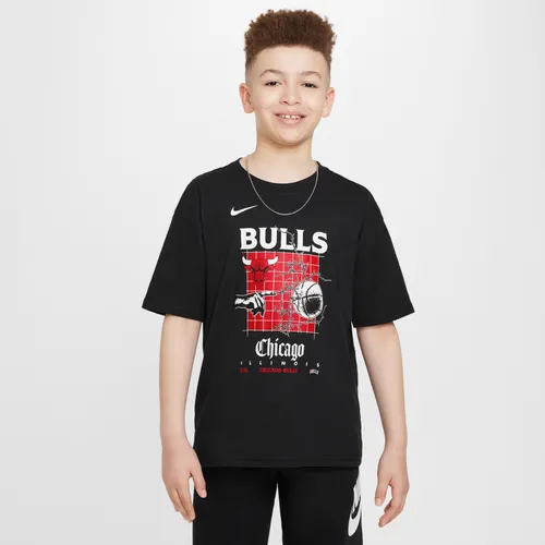 Chicago Bulls Courtside Older Kids' (Boys') Nike NBA Max90 T-Shirt - Black - Cotton