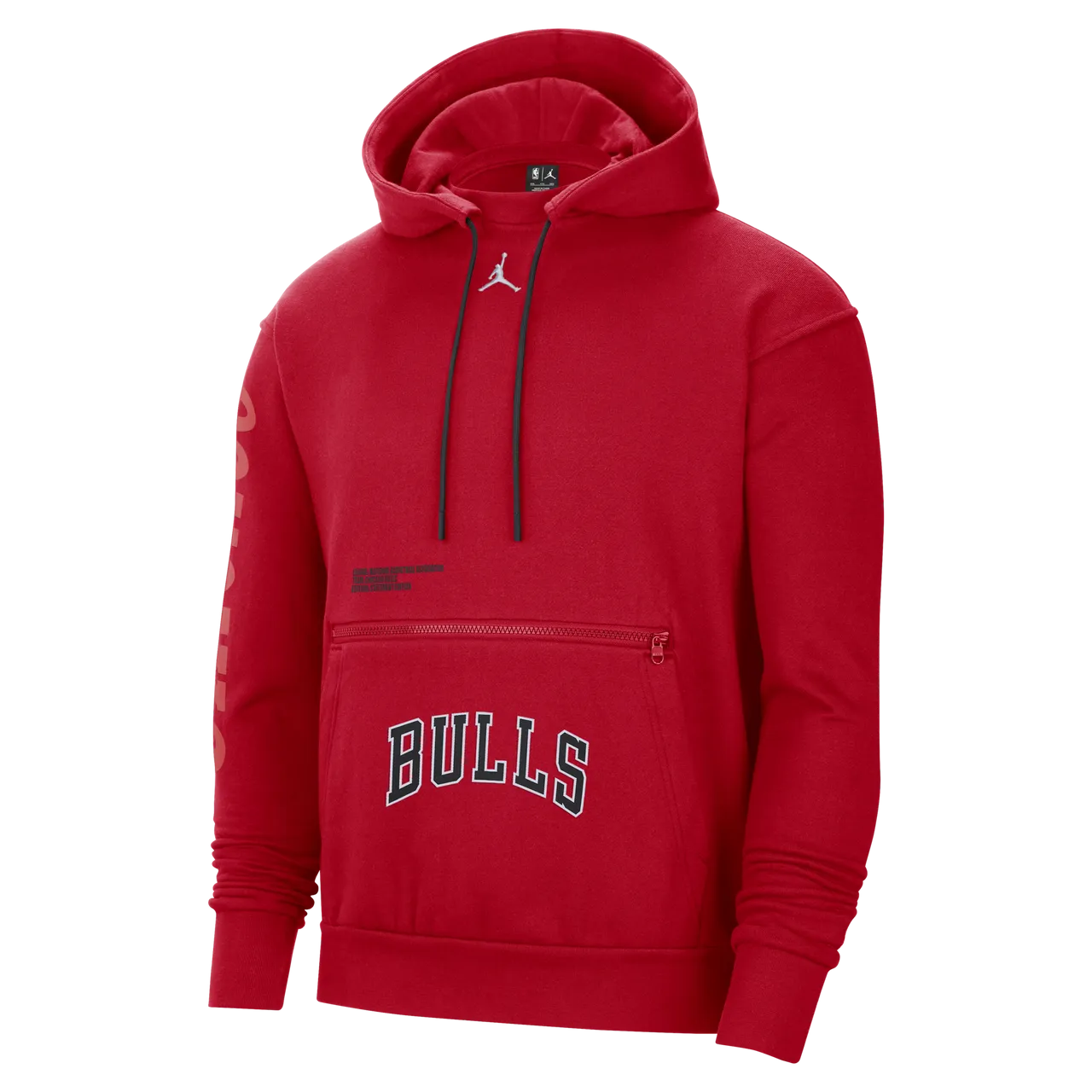Chicago Bulls Courtside Statement Edition Men's Jordan NBA Fleece Pullover Hoodie - Red - Cotton