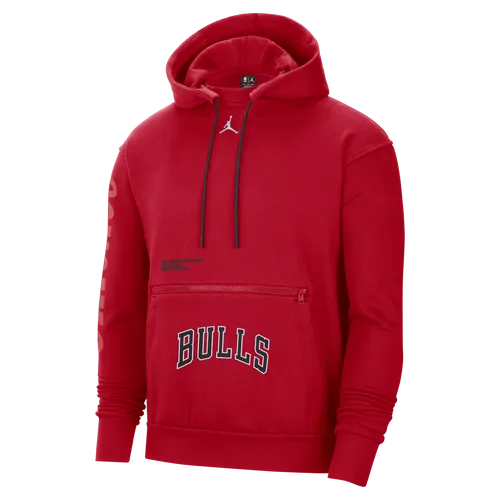 Chicago Bulls Courtside Statement Edition Men's Jordan NBA Fleece Pullover Hoodie - Red - Cotton