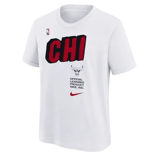 Chicago Bulls Older Kids' (Boys') Nike NBA T-Shirt - White - Cotton