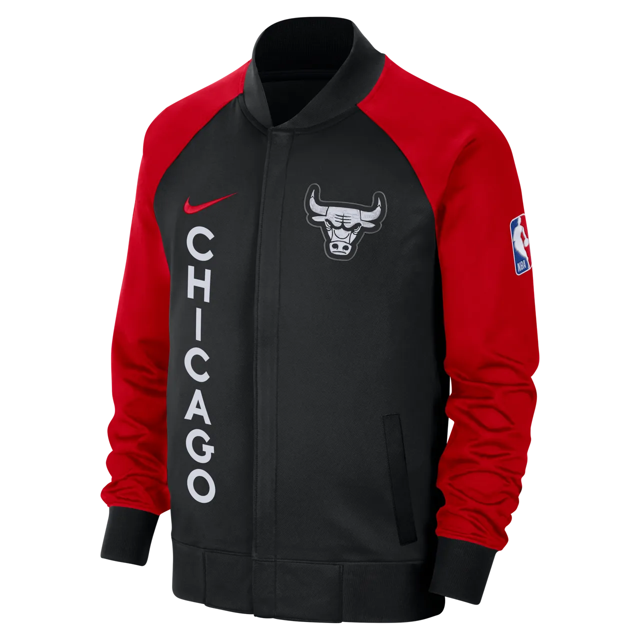 Chicago Bulls Showtime City Edition Men's Nike Dri-FIT Full-Zip Long-Sleeve Jacket - Black - Polyester
