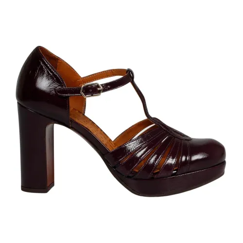 Chie Mihara , Crinkled Leather Pumps ,Brown female, Sizes: