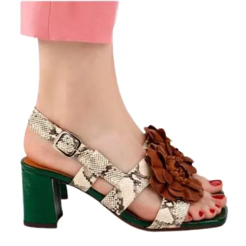 Chie Mihara , Crocodile Leather Sandal ,Green female, Sizes: