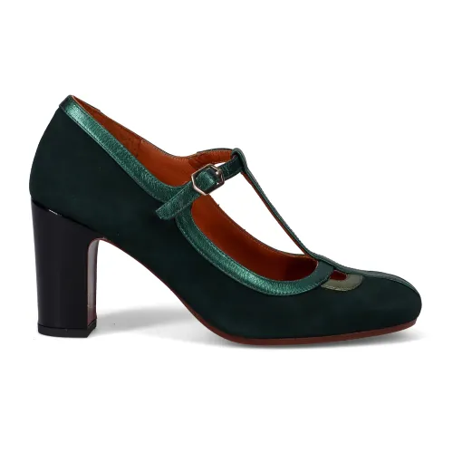 Chie Mihara , Elegant Retro Green Heeled Shoes ,Green female, Sizes: