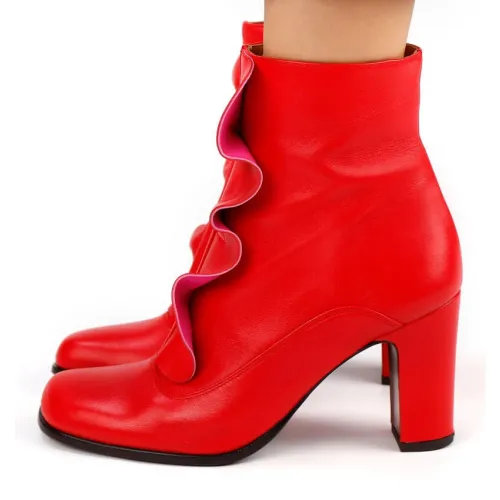 Chie Mihara , Fapico Leather Boot - 39.5 ,Red female, Sizes: