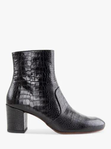 Chie Mihara Nurina Leather Croc Effect Ankle Boots, Black - Black Croc - Female