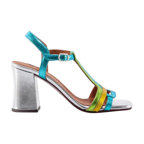 Chie Mihara , Silver Sequin Embroidered Sandals Ss23 ,Gray female, Sizes:
