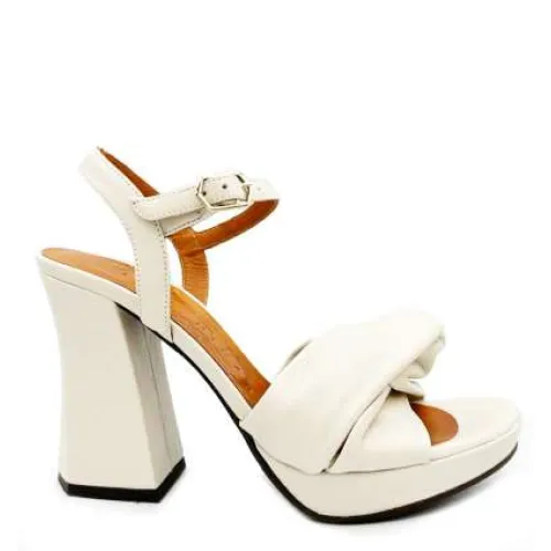 Chie Mihara , White Leather Sandal with Adjustable Strap ,White female, Sizes: