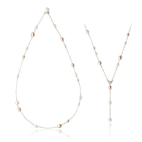 Chimento Armillas Acqua 18ct Rose Gold Pearl Diamond Necklace - 50cm