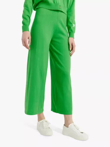 Chinti & Parker Cotton Cropped Wide Leg Track Trousers - Green - Female