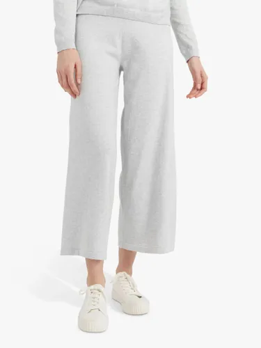 Chinti & Parker Cotton Cropped Wide Leg Track Trousers - Grey Marl - Female