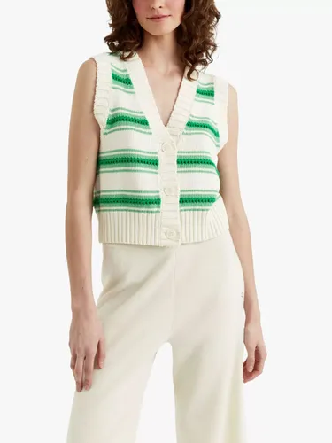 Chinti & Parker Crochet Vest Cardigan - Green/Cream - Female