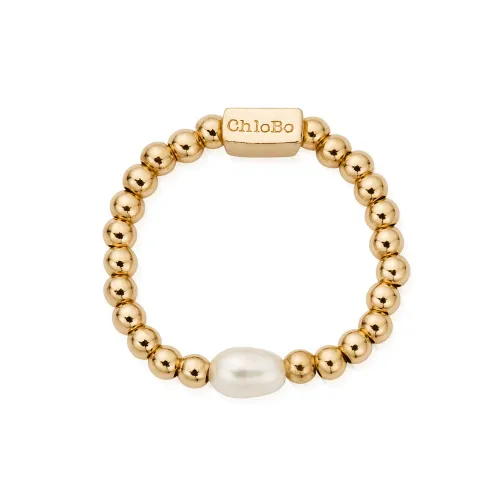 ChloBo Gold Plated Mini Pearl Ring