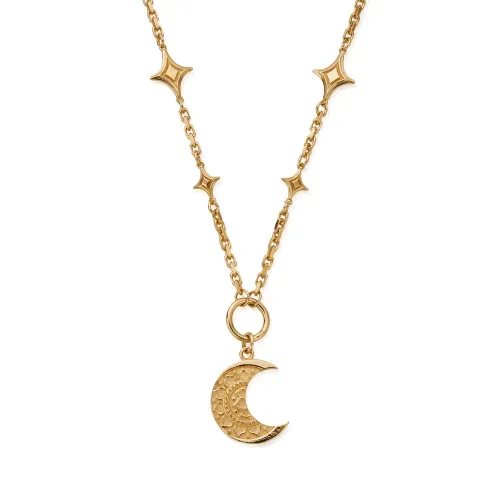 ChloBo Gold Plated Moon Mandala Necklace