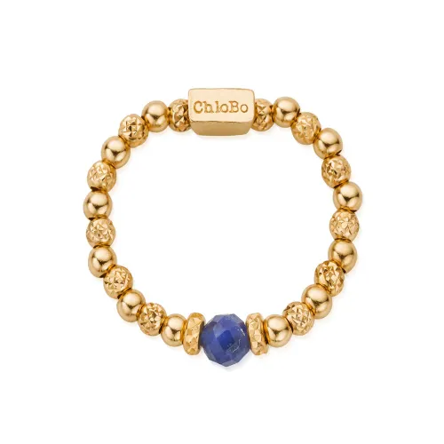 ChloBo Gold Plated Sparkle Sodalite Ring