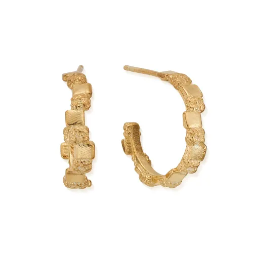 ChloBo Gold Plated Tranquil Shore Hoop Earrings