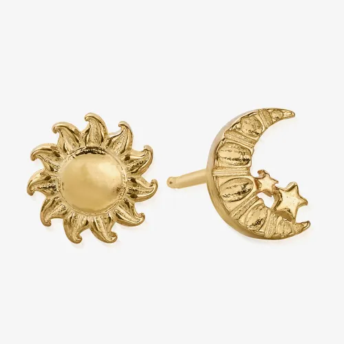 ChloBo Island Energy Moon and Sun Gold-Tone Stud Earrings GEST3301
