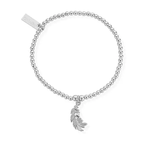 ChloBo Silver Cute Feather Heart Bracelet - Silver