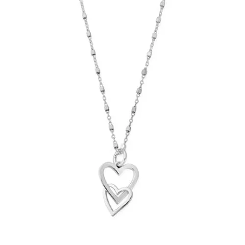 ChloBo Silver Interlocking Love Heart Necklace - Silver