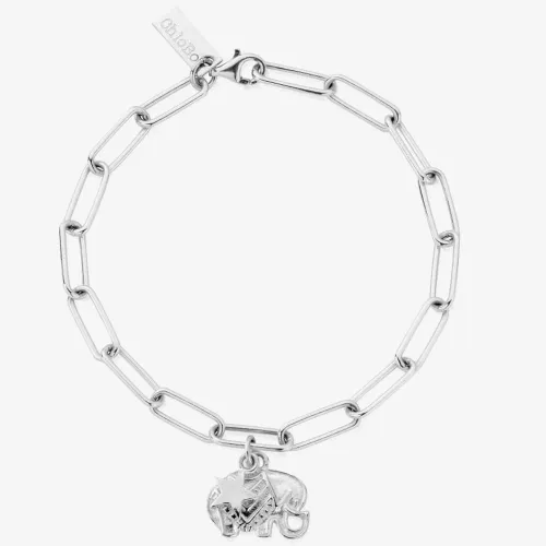 ChloBo Silver Link Chain Strength & Luck Bracelet SBLC534806