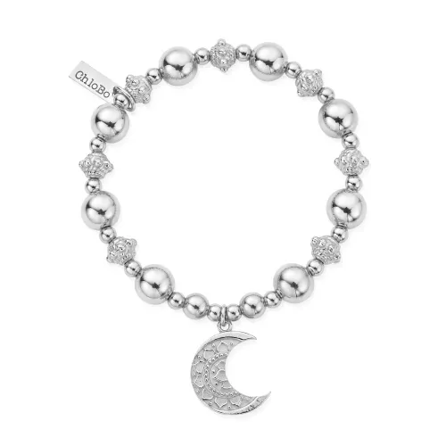 ChloBo Silver Moon Mandala Bracelet