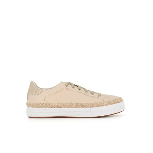 Chloé , Beige Sneakers with Embroidered Logo ,Beige female, Sizes: