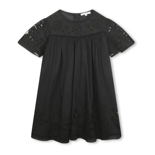 Chloé , Black Embroidered Cotton Dress ,Black female, Sizes: