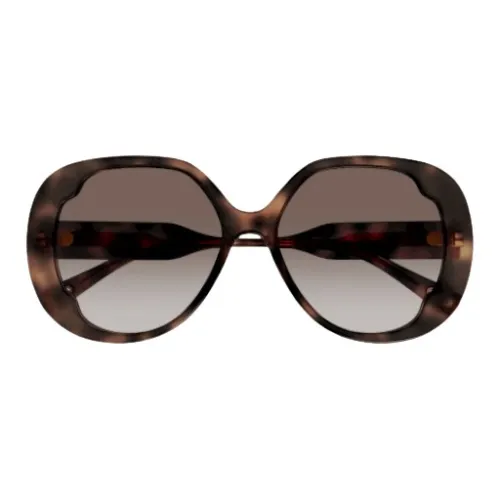 Chloé , Butterfly-shaped Havana Sunglasses ,Brown female, Sizes: