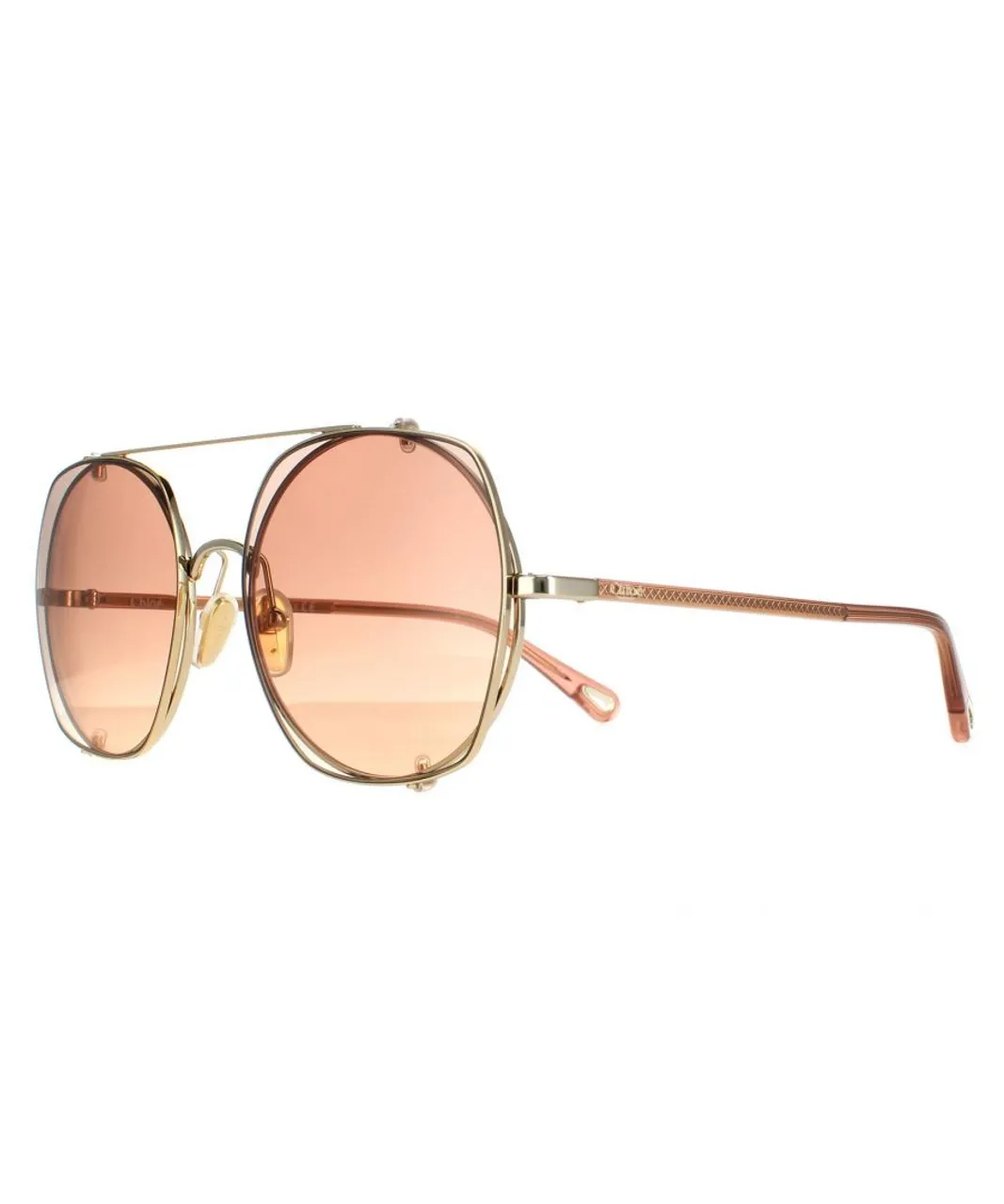Chloé Chloe Aviator Womens Gold Brown Gradient CH0042S Metal (archived) - One