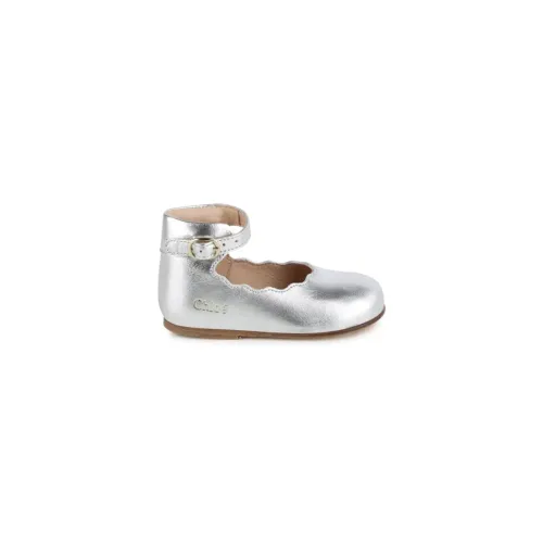 Chloé , Chloè Flat shoes Silver ,Gray female, Sizes: