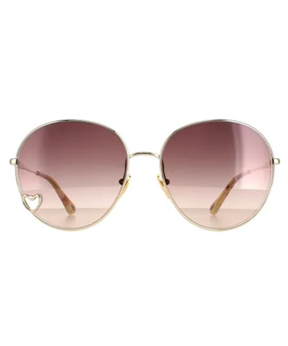 Chloé Chloe Round Womens Gold Brown Gradient CH0027S Metal (archived) - One