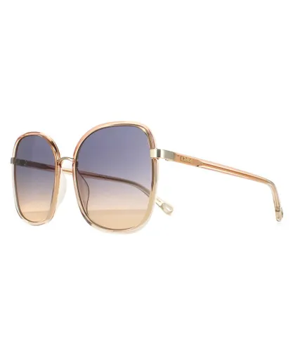 Chloé Chloe Square Womens Orange Crystal Fade and Gold Blue to Brown Gradient CH0031S Franky - One