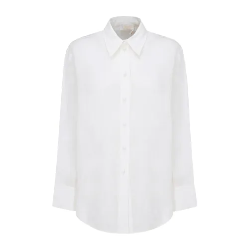 Chloé , Crisp White Linen Shirt for Women ,White female, Sizes: