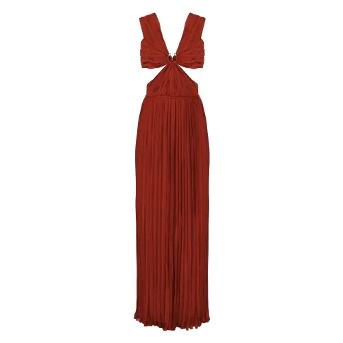 Chloé , Elegant Silk Open Shoulder Gown ,Red female, Sizes: