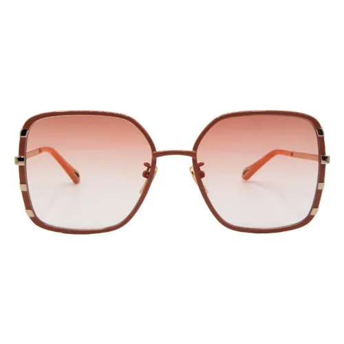 Chloé , Enralked Square Brown Sunglasses for Women ,Brown female, Sizes: