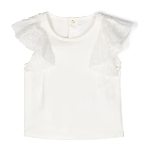 Chloé , Floral Embroidered Kids T-shirt ,White female, Sizes: