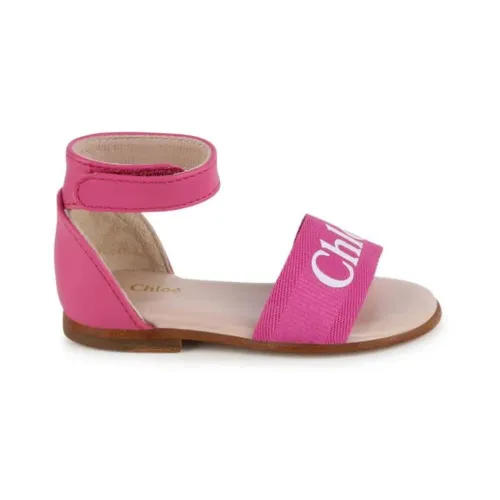 Chloé , Fuchsia Leather Kids Sandals ,Pink female, Sizes: