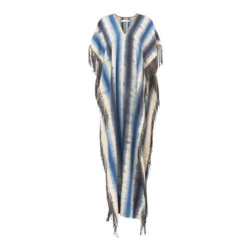 Chloé , Hand-painted Long Fringed Cashmere Cape ,Multicolor female, Sizes: ONE