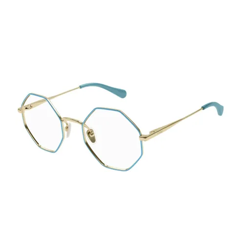 Chloé , Hexagonal Metal Frame Glasses ,Blue female, Sizes: