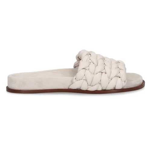 Chloé , Kacey Leather Sandals ,Beige female, Sizes: