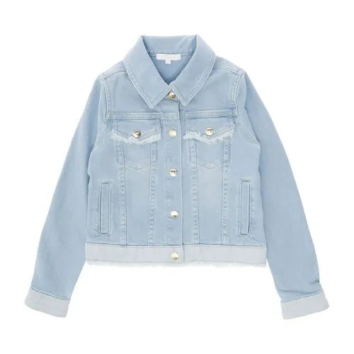 Chloé , Kids Jeans Jacket - Regular Fit - Blue ,Blue female, Sizes: