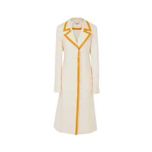 Chloé , Long Hooded Coat in Linen Canvas ,Beige female, Sizes: