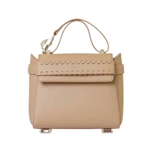 Chloé , Luxurious Shoulder Bag in Light Calfskin Leather ,Beige female, Sizes: ONE SIZE