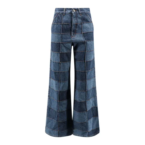 Chloé , Multicolor Patchwork Flared Jeans ,Blue female, Sizes: