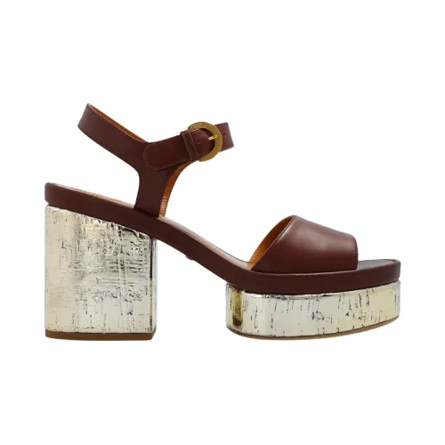 Chloé , ‘Odina’ platform sandals ,Brown female, Sizes: